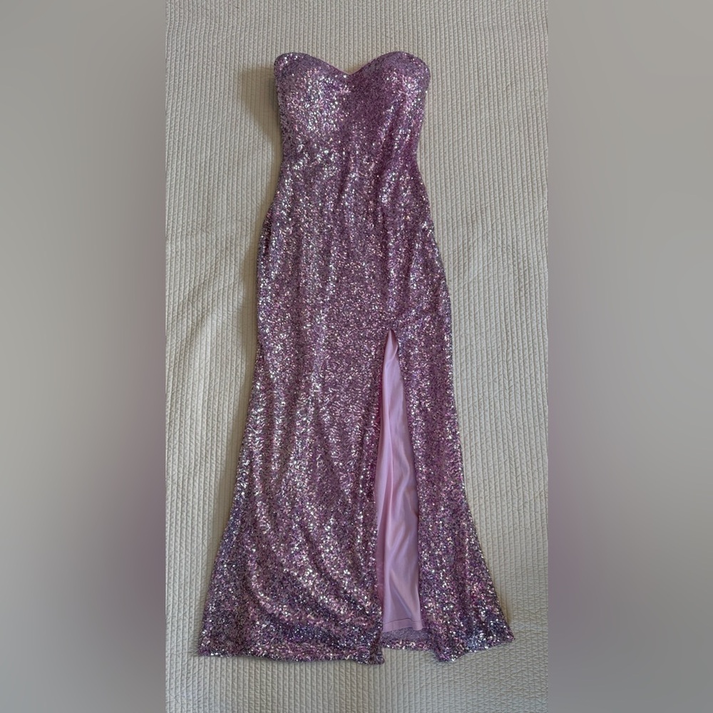Wendye Chaitin Pink Sequin Prom Dress
